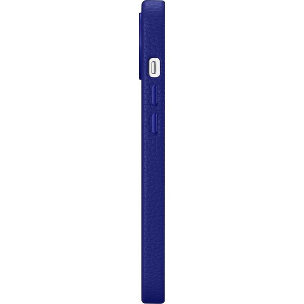 iCarer iCarer Litchi Premium Leather Case skórzane etui iPhone 14 magnetyczne z MagSafe ciemnoniebieski (WMI14220709-DB)