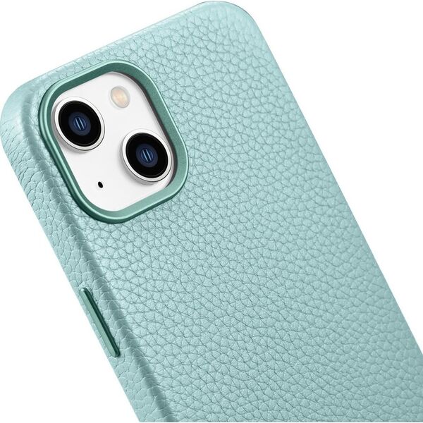 iCarer iCarer Litchi Premium Leather Case skórzane etui iPhone 14 magnetyczne z MagSafe zielony (WMI14220709-GN)