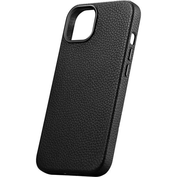iCarer iCarer Litchi Premium Leather Case skórzane etui iPhone 14 Plus magnetyczne z MagSafe czarny (WMI14220711-BK)