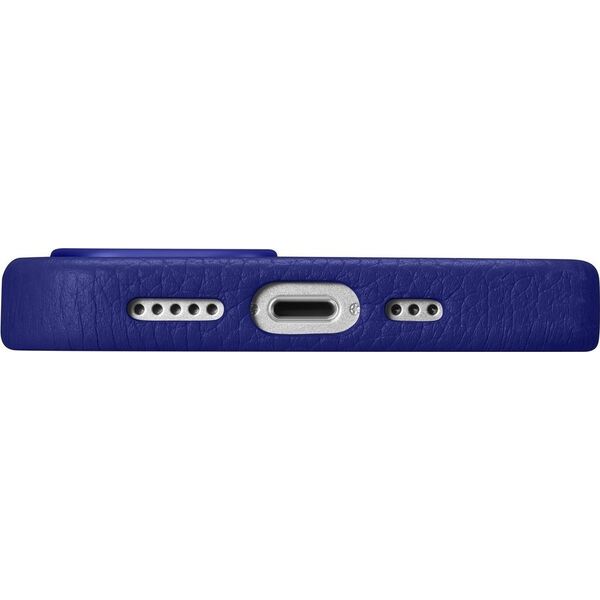 iCarer iCarer Litchi Premium Leather Case skórzane etui iPhone 14 Plus magnetyczne z MagSafe ciemnoniebieski (WMI14220711-DB)