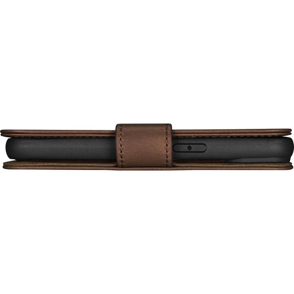 iCarer iCarer Oil Wax Wallet Case 2in1 etui iPhone 14 Pro skórzany pokrowiec z klapką Anti-RFID brązowy (WMI14220722-BN)