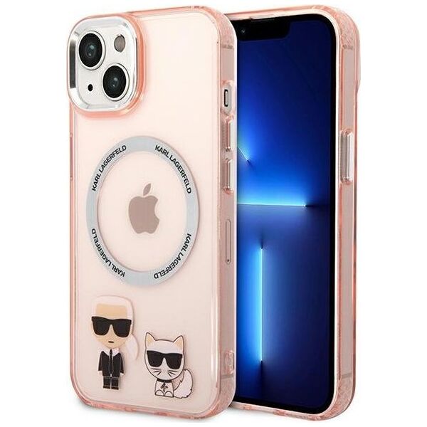 Karl Lagerfeld Karl Lagerfeld KLHMP14MHKCP iPhone 14 Plus 6,7" hardcase różowy/pink Karl & Choupette Aluminium Magsafe NoSize