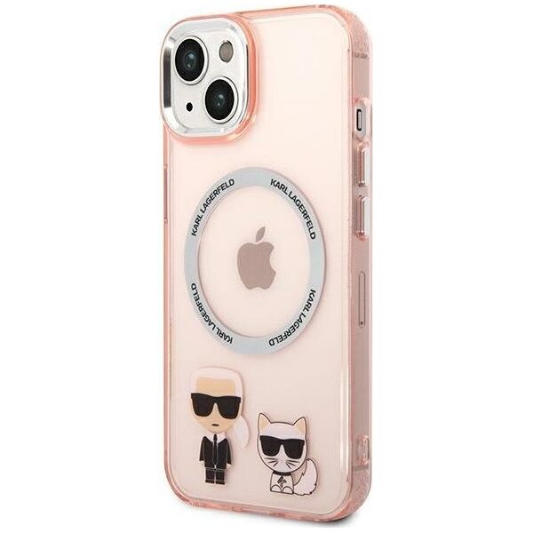 Karl Lagerfeld Karl Lagerfeld KLHMP14MHKCP iPhone 14 Plus 6,7" hardcase różowy/pink Karl & Choupette Aluminium Magsafe NoSize