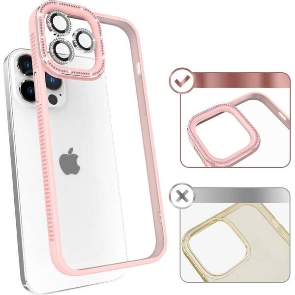 Kingxbar Etui Kingxbar Sparkle Apple iPhone 13 Pro Max różowy