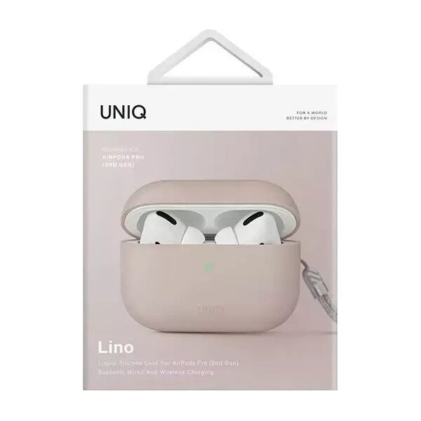 Uniq Etui UNIQ Lino Apple AirPods Pro 2 Silicone różowy/blush pink