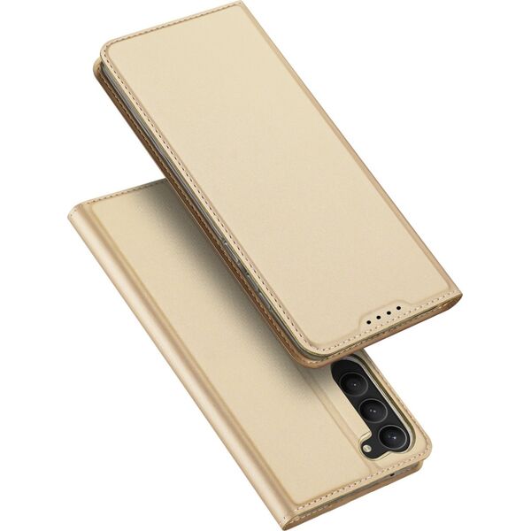 Dux Ducis Dux Ducis Skin Pro etui Samsung Galaxy S23+ pokrowiec z klapką portfel na kartę podstawka złote