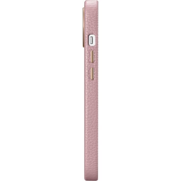 iCarer iCarer Litchi Premium Leather Case skórzane etui iPhone 14 Plus magnetyczne z MagSafe różowy (WMI14220711-PK)