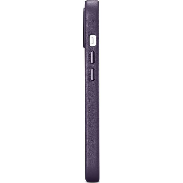 iCarer iCarer Case Leather pokrowiec etui z naturalnej skóry do iPhone 14 ciemnofioletowy (WMI14220705-DP) (kompatybilne z MagSafe)