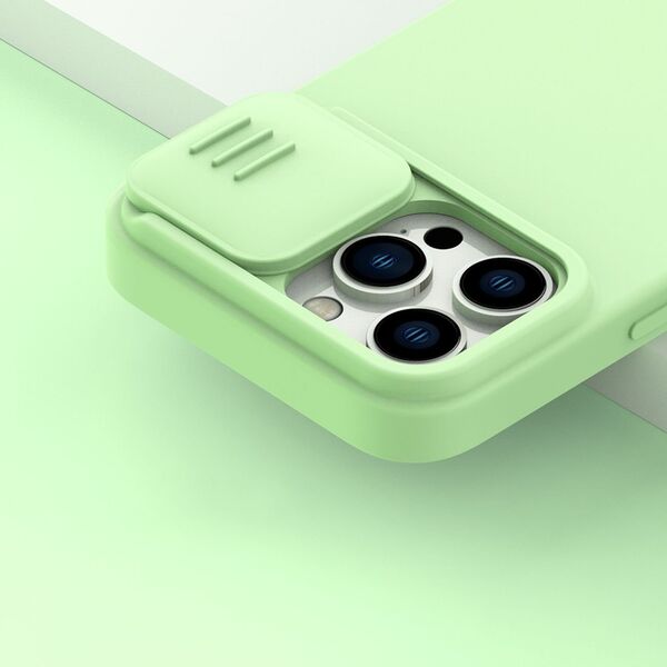 Nillkin Nillkin CamShield Silky Silicone Case etui iPhone 14 Pro Max silikonowy pokrowiec z osłoną na aparat niebieskie