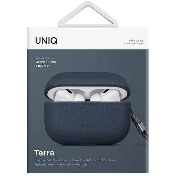 Uniq Etui UNIQ Terra Apple AirPods Pro 2 Genuine Leather niebieski/space blue