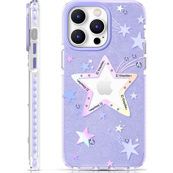 Kingxbar Kingxbar Heart Star Series etui iPhone 14 Plus etui w gwiazdki purple star