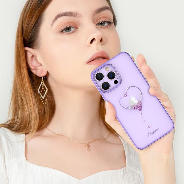 Kingxbar Kingxbar Wish Series etui iPhone 14 Plus ozdobione kryształami fioletowe