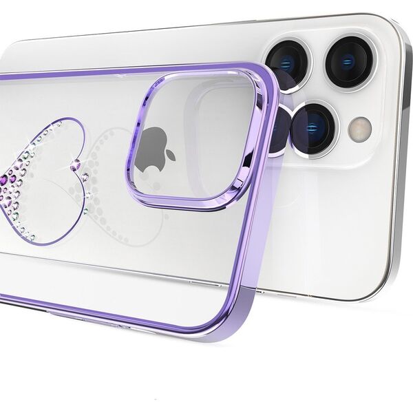 Kingxbar Kingxbar Wish Series etui iPhone 14 Plus ozdobione kryształami fioletowe