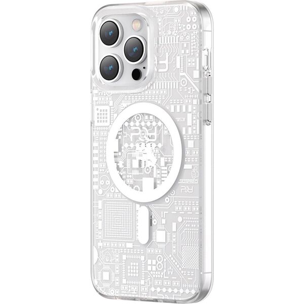Kingxbar Kingxbar PQY Geek Series magnetyczne etui iPhone 14 Pro MagSafe srebrne