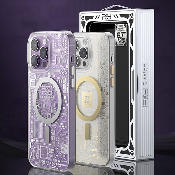 Kingxbar Kingxbar PQY Geek Series magnetyczne etui iPhone 14 Pro MagSafe złote