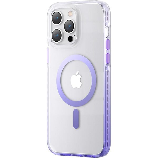 Kingxbar Kingxbar PQY Ice Crystal Series magnetyczne etui iPhone 14 Plus MagSafe fioletowe