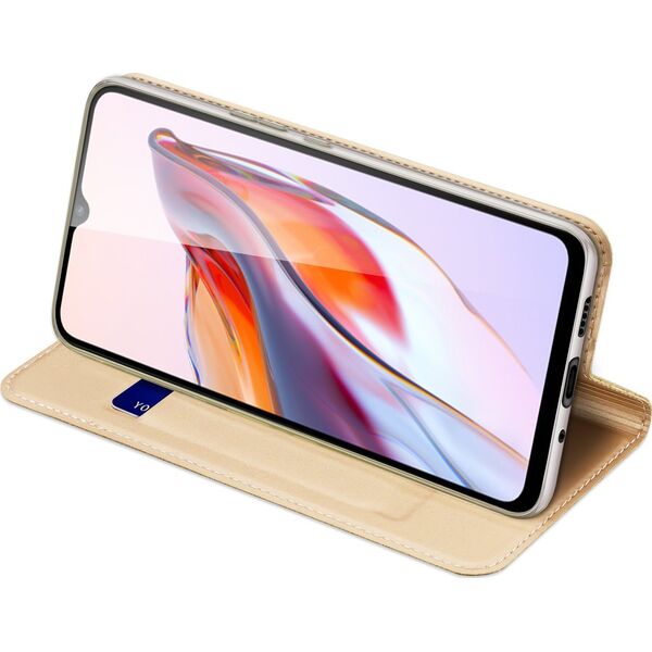 Dux Ducis Dux Ducis Skin Pro etui do Xiaomi Redmi 11A / Poco C55 / Redmi 12C pokrowiec z klapką portfel na kartę podstawka złote