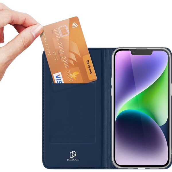 Dux Ducis Etui do iPhone 15 Plus pokrowiec z klapką i portfelem Dux Ducis Skin Pro - niebieskie