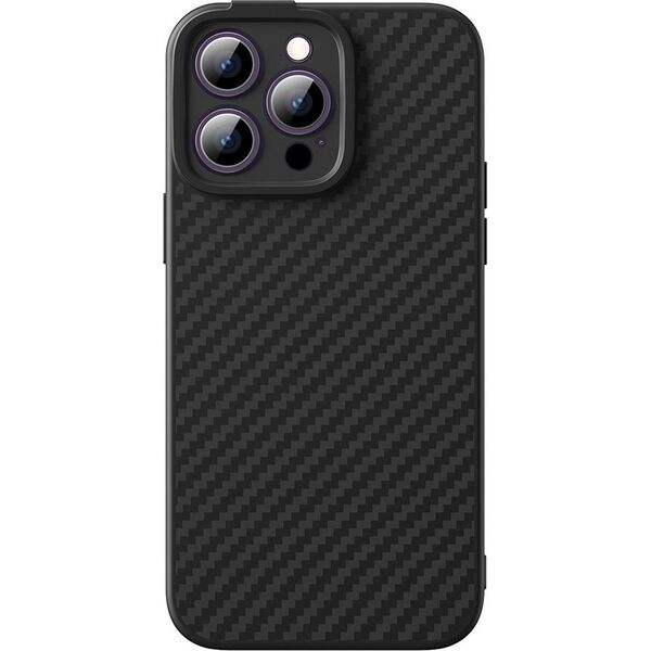 Baseus Etui + szkło Baseus Synthetic Fiber MagSafe Apple iPhone 14 Pro Max czarne