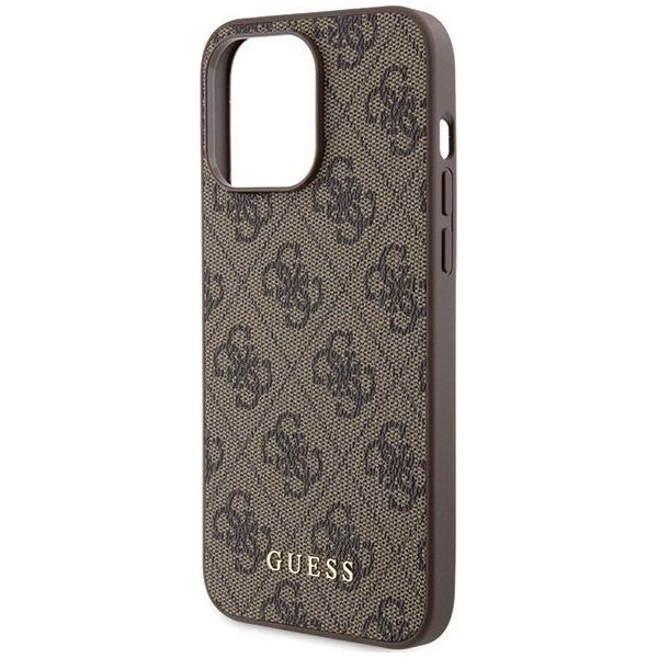 Guess Guess GUHCP15XG4GFBR iPhone 15 Pro Max 6.7" brązowy/brown hard case 4G Metal Gold Logo