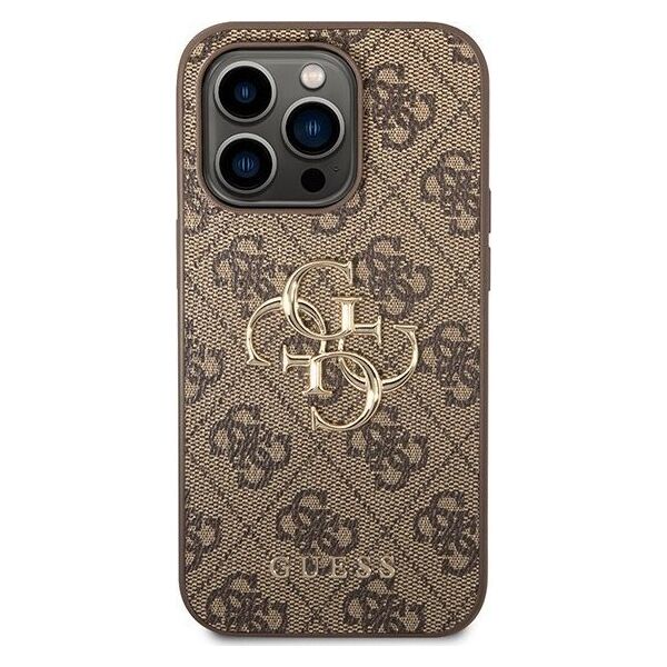 Guess Guess GUHCP15L4GMGBR iPhone 15 Pro 6.1" brązowy/brown hardcase 4G Big Metal Logo