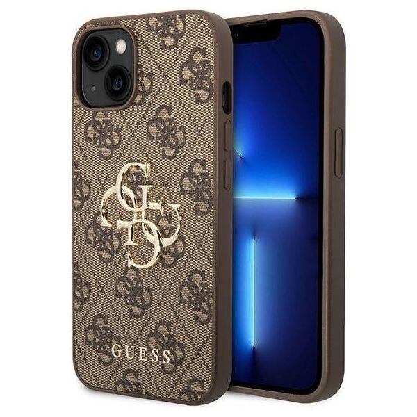 Guess Guess GUHCP15S4GMGBR iPhone 15 6.1" brązowy/brown hardcase 4G Big Metal Logo
