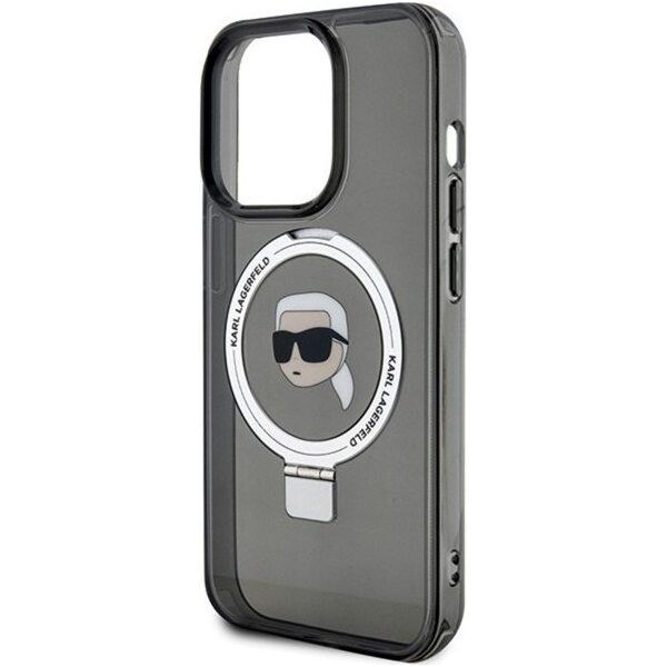Karl Lagerfeld Karl Lagerfeld KLHMP15LHMRSKHK iPhone 15 Pro 6.1" czarny/black hardcase Ring Stand Karl Head MagSafe
