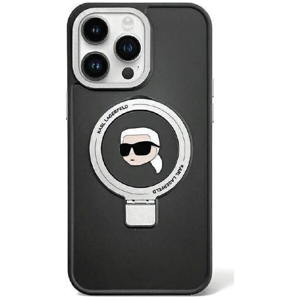 Karl Lagerfeld Karl Lagerfeld KLHMP15XHMRSKHK iPhone 15 Pro Max 6.7" czarny/black hardcase Ring Stand Karl Head MagSafe