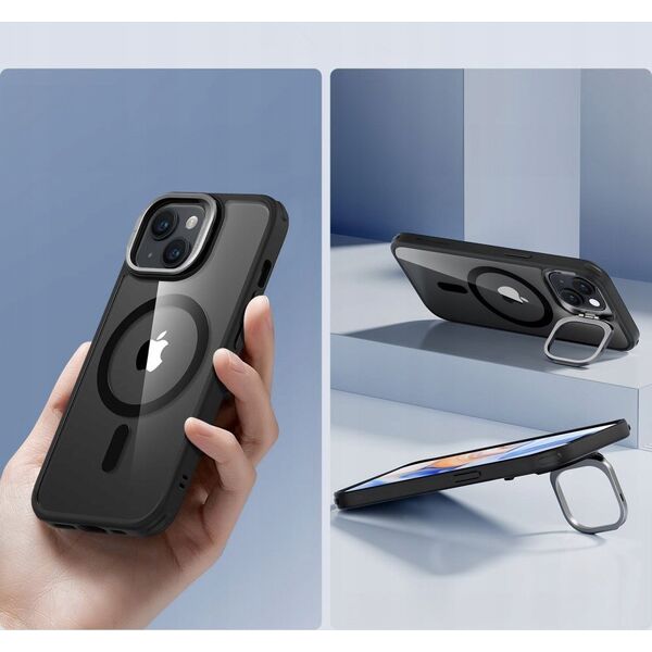ESR Etui ESR Classic Kickstand Halolock z MagSafe na iPhone 15 Plus - przezroczysto-czarne