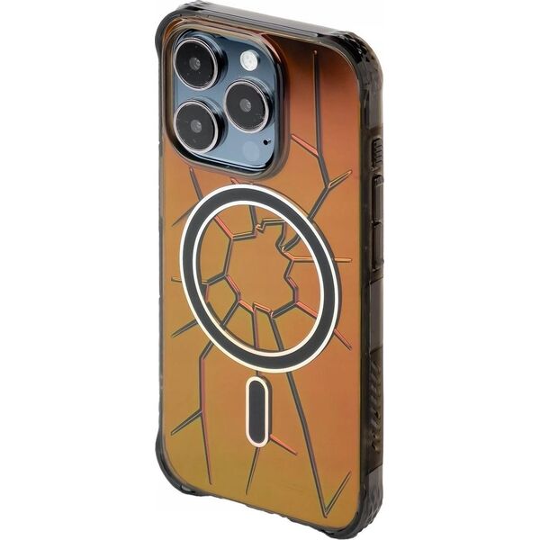 Kingxbar Etui silikonowe MagSafe Kingxbar PQY Crack Series do iPhone 15 Pro Max - czarne