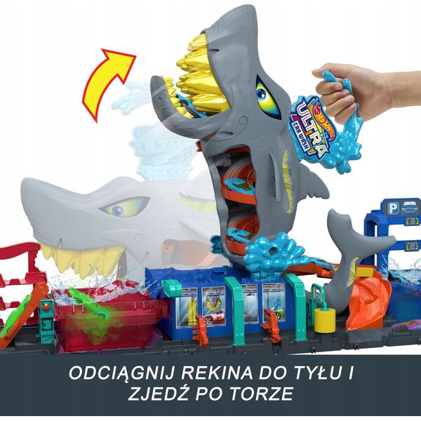 Hot Wheels Zestaw City Ultra Myjnia Rekina