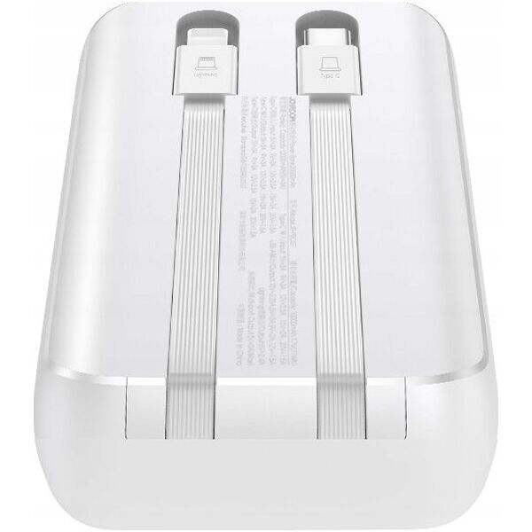 Powerbank Joyroom Powerbank Joyroom JR-PBC06 10000mAh 30W + wbudowane kable USB-C, Lightning biały