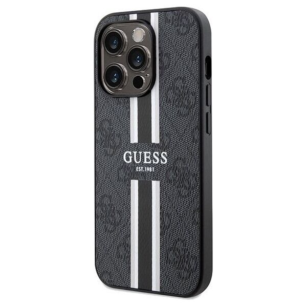 Guess Guess GUHMP15XP4RPSK iPhone 15 Pro Max 6.7" czarny/black hardcase 4G Printed Stripes MagSafe
