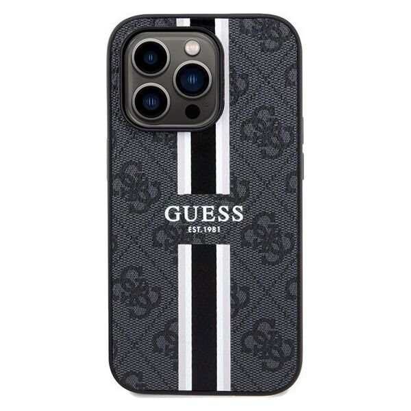 Guess Guess GUHMP15XP4RPSK iPhone 15 Pro Max 6.7" czarny/black hardcase 4G Printed Stripes MagSafe