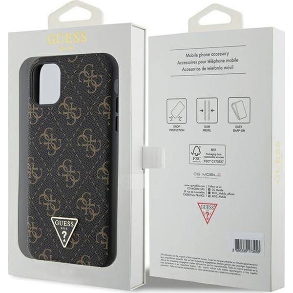 Guess Guess GUHCN61PG4GPK iPhone 11 / Xr 6,1" czarny/black hardcase 4G Triangle Metal Logo
