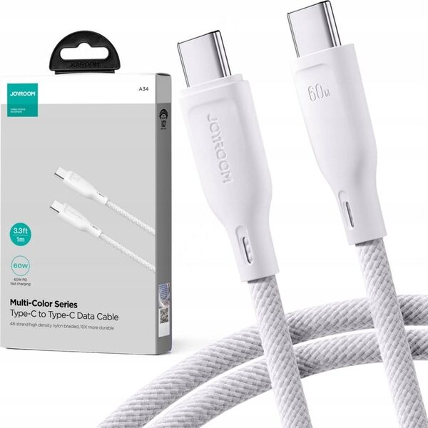 Kabel USB Joyroom USB-C - USB-C 1 m Biały (JYR800)