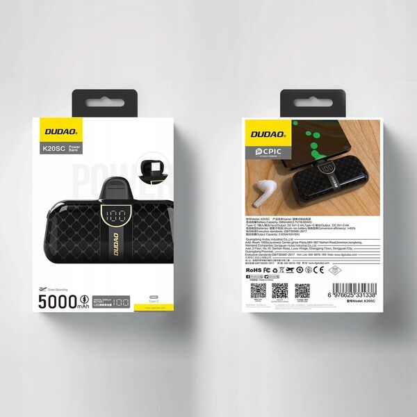 Powerbank Dudao K20SC 5000mAh Czarny