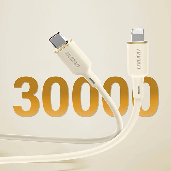 Kabel USB Dudao USB-C - USB-C + Lightning 1.2 m Beżowy (DDA335)
