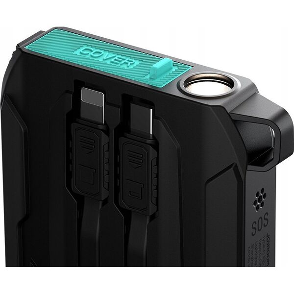 Powerbank Joyroom Powerbank Joyroom JR-L017 10000mAh 22.5W z wbudowanymi kablami USB-C, Lightning czarny