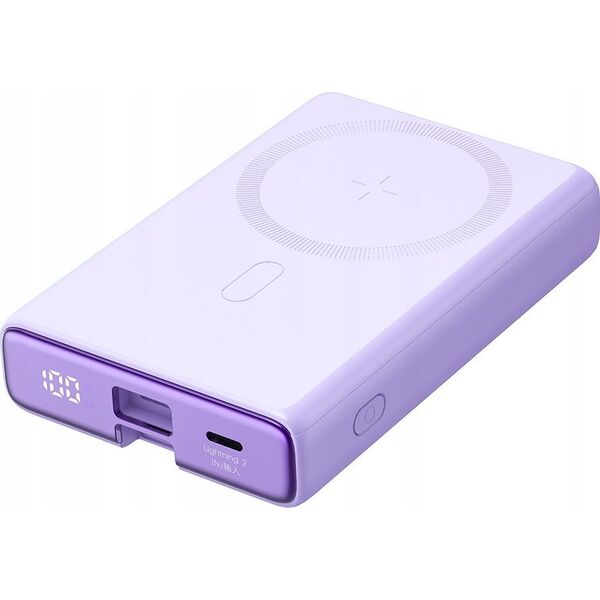 Powerbank Joyroom Powerbank Joyroom JR-PBM01 MagSafe 10000mAh 20W z podstawką + kabel Lightning / USB-C fioletowy