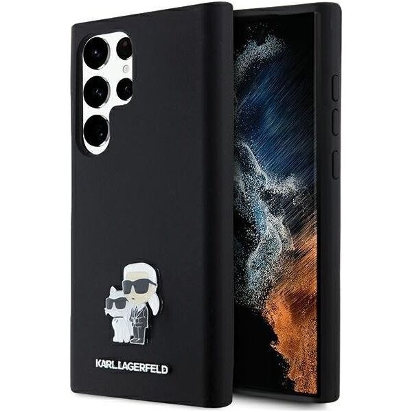 Karl Lagerfeld Karl Lagerfeld KLHCS24LSMHKCNPK S24 Ultra S928 hardcase czarny/black Silicone Karl&Choupette Metal Pin NoSize