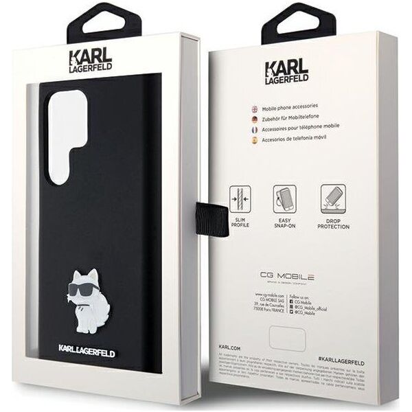 Karl Lagerfeld Karl Lagerfeld KLHCS24LSMHCNPK S24 Ultra S928 czarny/black hardcase Silicone Choupette Metal Pin NoSize
