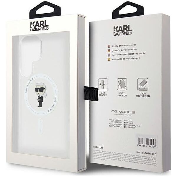 Karl Lagerfeld Etui Karl Lagerfeld KLHMS24LHFCKNOT Samsung Galaxy S24 Ultra hardcase IML Ikonik MagSafe transparent