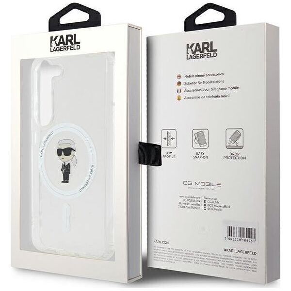 Karl Lagerfeld Etui Karl Lagerfeld KLHMS24SHFCKNOT Samsung Galaxy S24 hardcase IML Ikonik MagSafe transparent