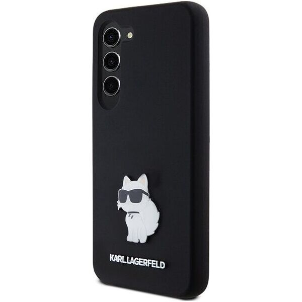 Karl Lagerfeld Etui Karl Lagerfeld KLHCS24SSMHCNPK Samsung Galaxy S24 hardcase Silicone Choupette Metal Pin czarny/black