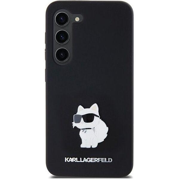 Karl Lagerfeld Etui Karl Lagerfeld KLHCS24SSMHCNPK Samsung Galaxy S24 hardcase Silicone Choupette Metal Pin czarny/black