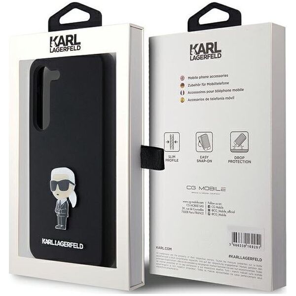 Karl Lagerfeld Etui Karl Lagerfeld KLHCS24SSMHKNPK Samsung Galaxy S24 Silicone Ikonik Metal Pin czarny/black