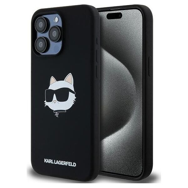 Karl Lagerfeld Karl Lagerfeld KLHMP15XSCHPPLK iPhone 15 Pro Max 6.7" czarny/black hardcase Silicone Choupette Head MagSafe