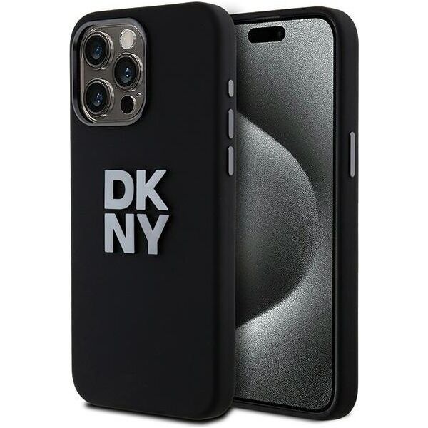 DKNY DKNY DKHCP15LSMCBSK iPhone 15 Pro 6.1" czarny/black hardcase Liquid Silicone Metal Logo