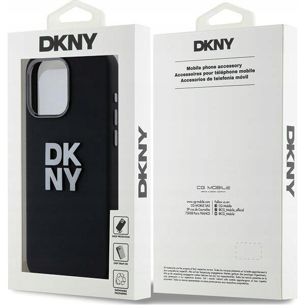 DKNY DKNY DKHCP15LSMCBSK iPhone 15 Pro 6.1" czarny/black hardcase Liquid Silicone Metal Logo